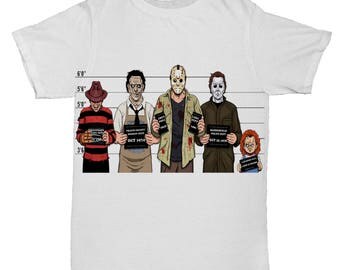 Halloween Jason Freddy Chucky Scream Jigsaw Horror Film Movie 90s T Shirt