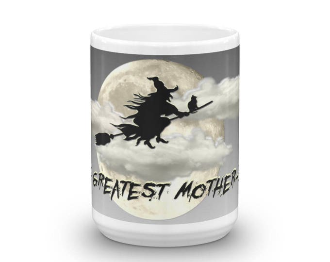 Worlds Greatest, Mother in Law, Mug, Funny, Unique, Witch, Moon, Halloween Theme, Great Gift Ideas, Gag Gift