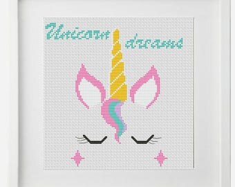 Unicorn cross stitch | Etsy