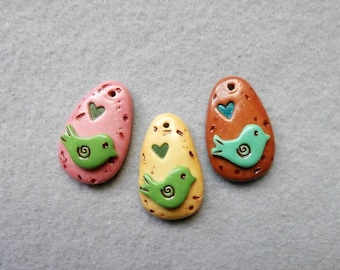 Bird Charms in Polymer Clay - Birds - and more birds!
