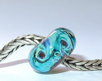 Luccicare Lampwork Bead - Nebula IV - Lined with Sterling Silver