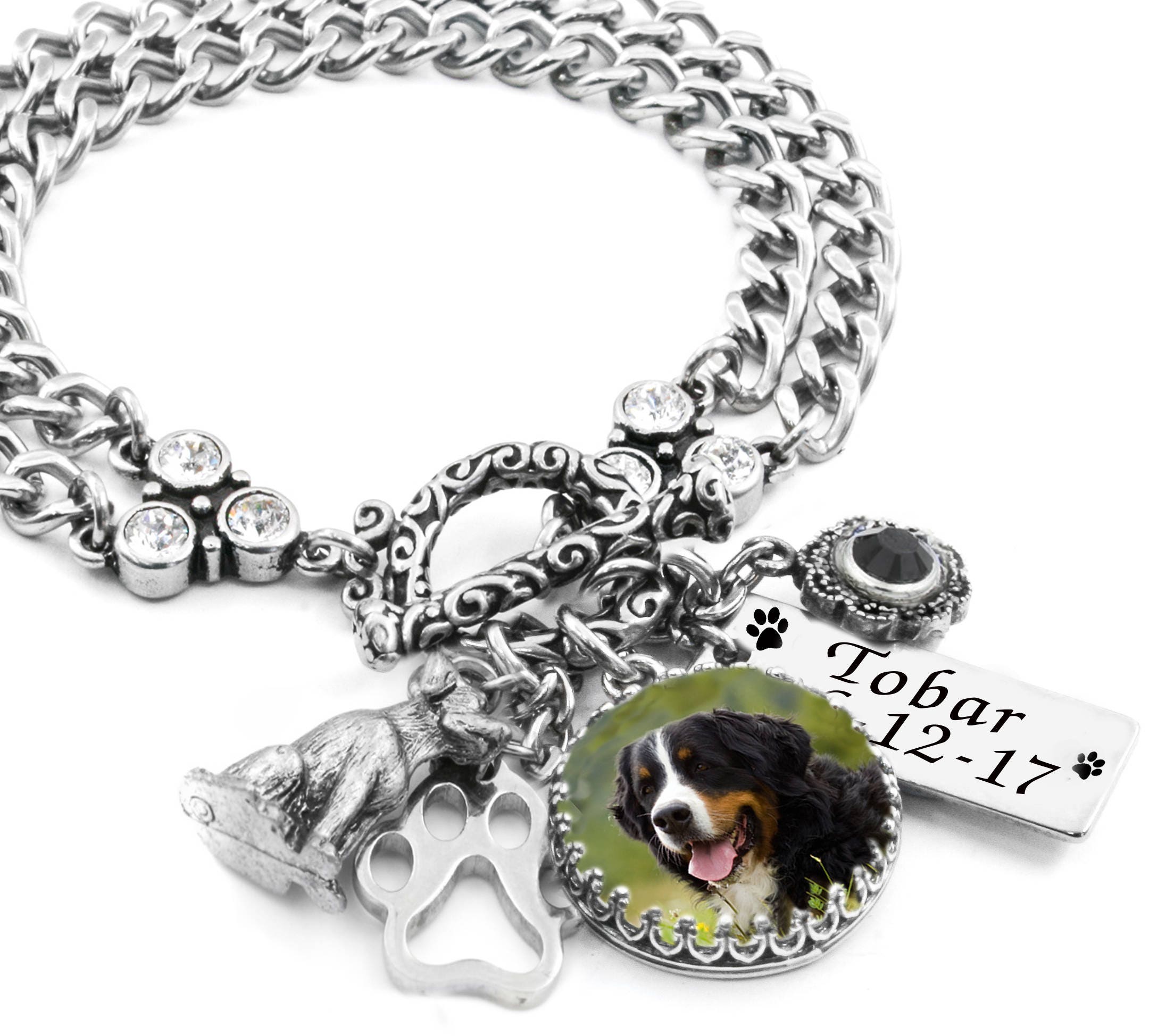 Personalized Dog Jewelry Dog Charm Bracelet Personalized