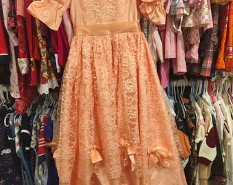 80s Peach Dress 5T