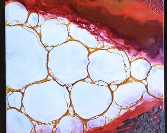 Original encaustic painting- On Fuego #1