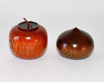 Vintage Japanese Urushi 漆 Lacquerware Bentwood Jars , Pair