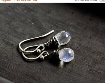 Moonstone Earrings, Moonstone Jewelry, Crystal Drop Earrings,