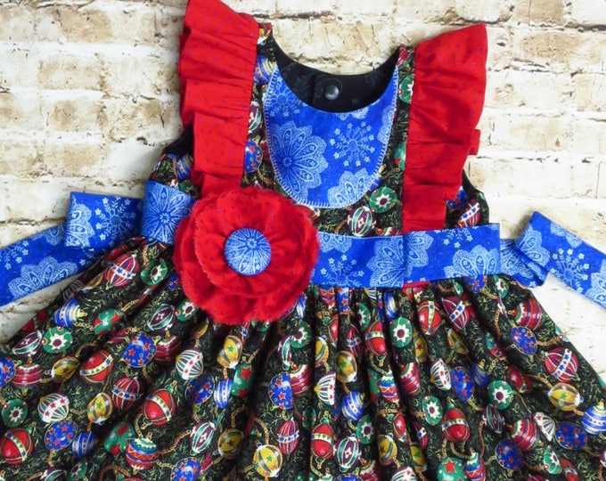 Christmas Outfit - Holiday Dress - Toddler Christmas - My 1st Christmas - Red Dress - Christmas Dress - Party Dress - Photo Prop 6m to 8y