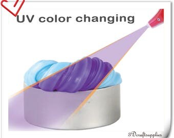 UV reactive Color-changing Slime silly putty DIY toys clay Slime with uv flashlight 5 color to choose 50g ( 1.8 OZ)
