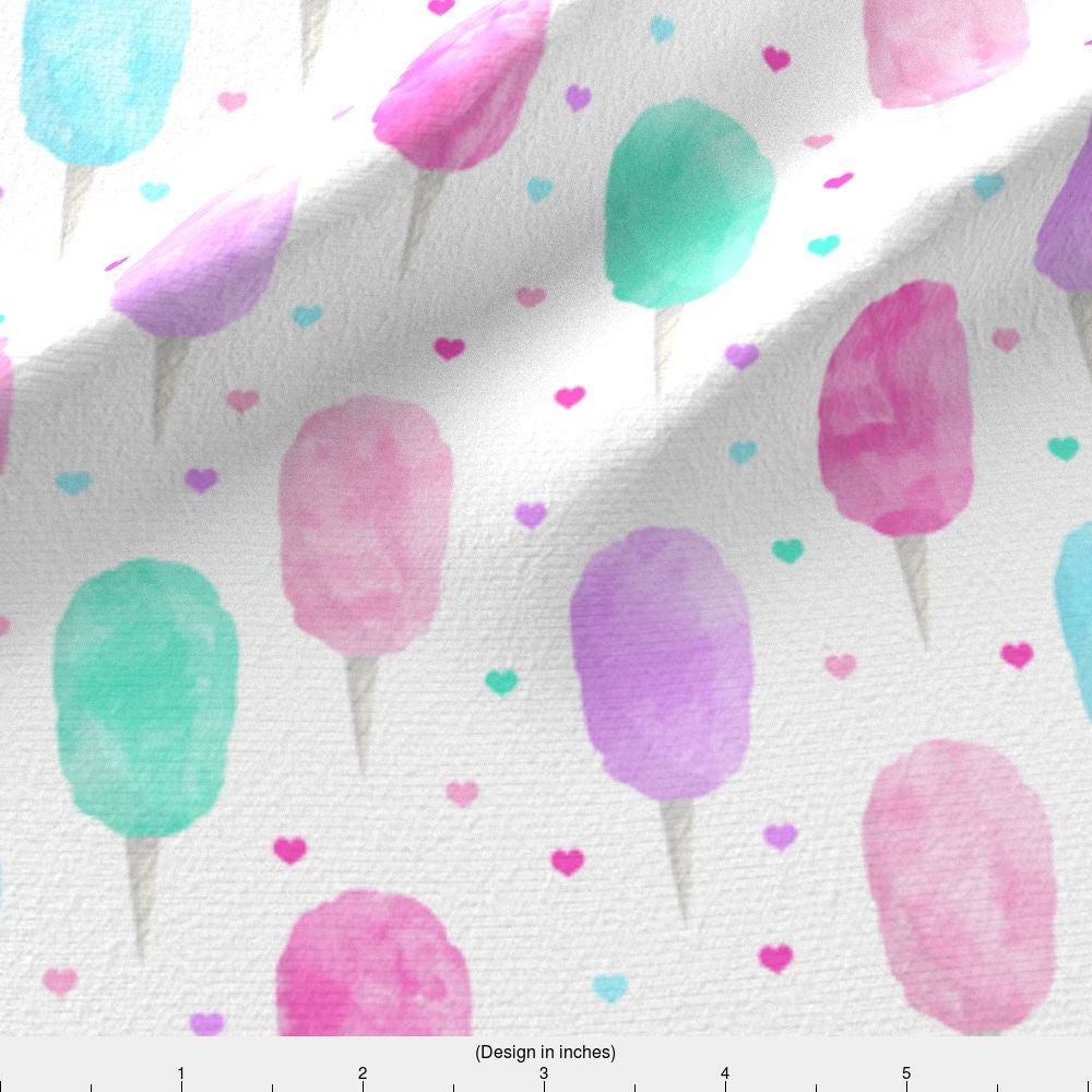 Cotton Candy Fabric Cotton Candy With Hearts By Littlearrowdesign