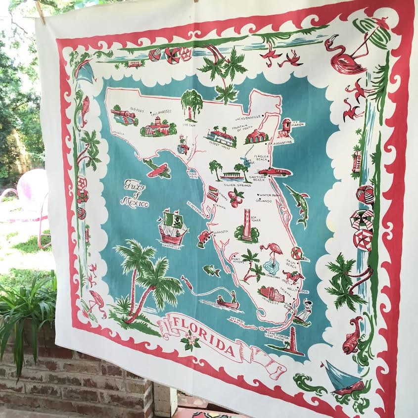 Vintage Florida Tablecloth 10