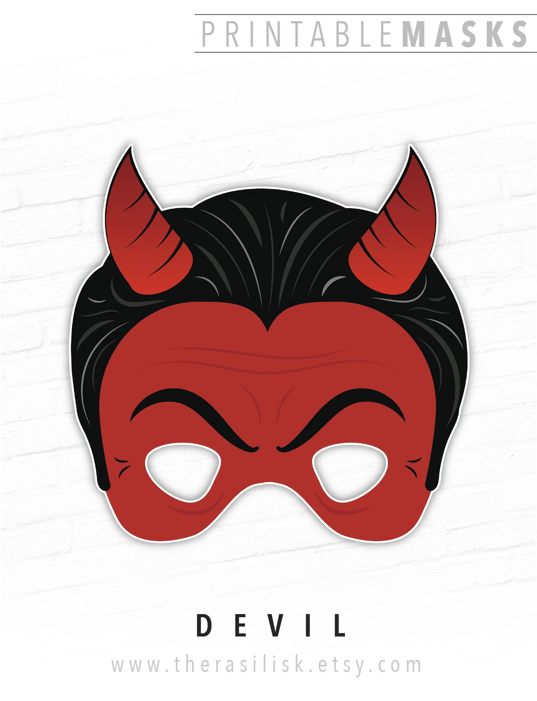 Devil Printable Mask Template