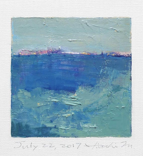 July 22 2017 Original Abstract Oil Painting 9x9 painting