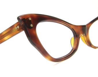 Vintage 50s Bat Wing Cat Eye Glasses Frame