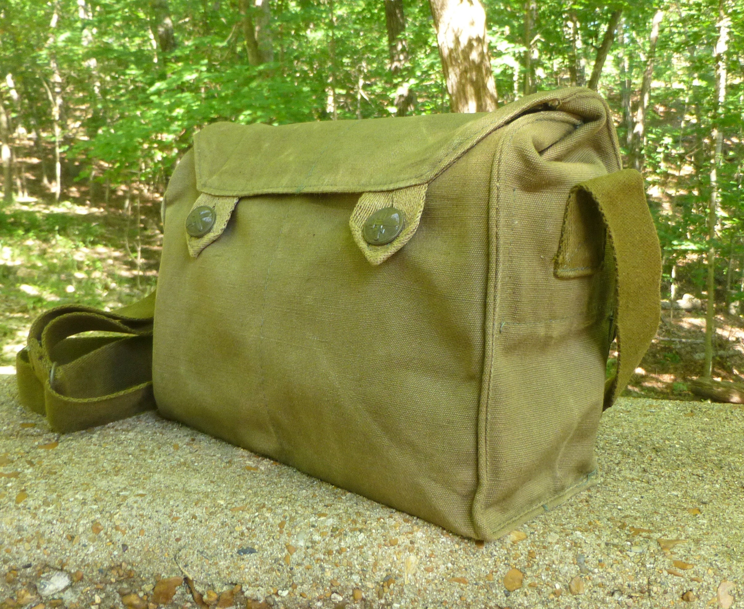 vintage military canvas messenger bag