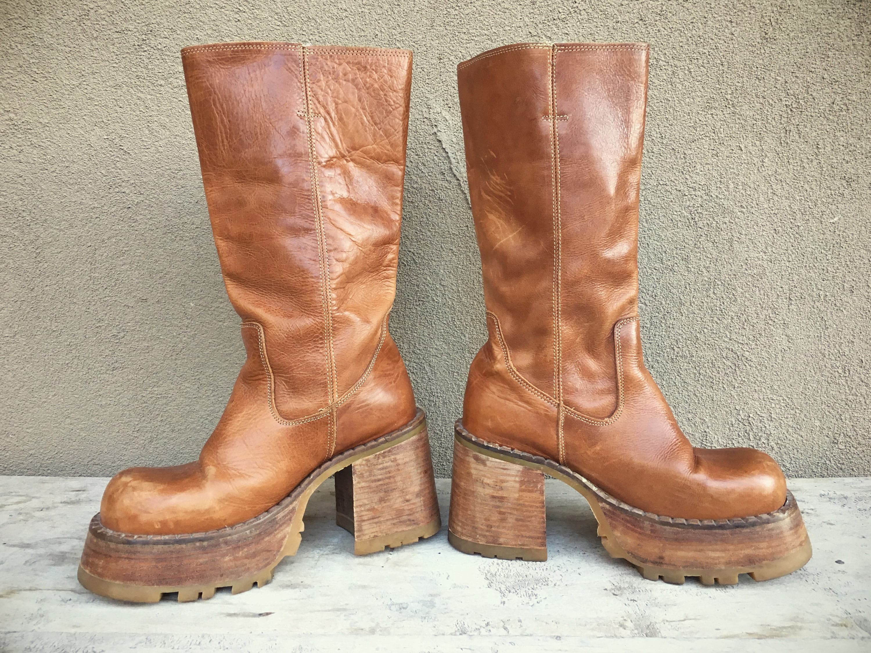 90s knee high platform boots