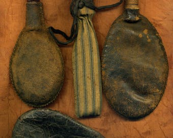 Nine Piece Vintage Black Powder and Shot Bag Collection