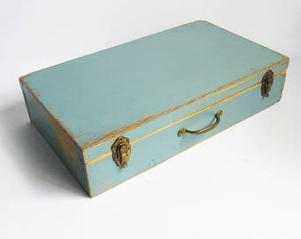 Vintage Home-made Portable Wood Artists Box - Painters Box - Craft Box