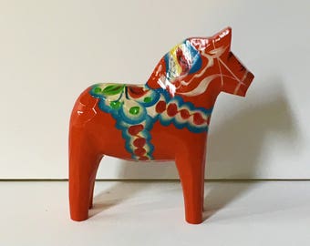 Vintage Dala Horse Grannas A. Olssons Red