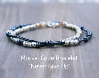 Morse Code Bracelet Morse Code Jewelry Hidden Message Bracelet