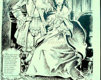Vintage French Ad Marquise de Sévigné Chocolate 1954