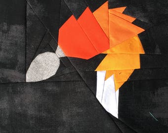 Fox Tail Butt Plug - 8" paper pieced block