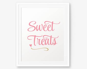 Sweet Treats Printable, Girl Nursery Printable, Baby shower sign, Girl Nursery Art, Baby Girl Party Sign, Printable Party decor