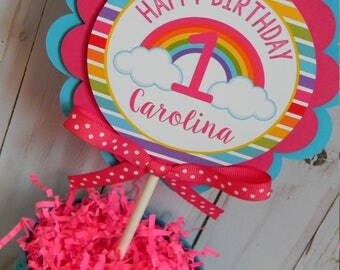 Rainbow Cake Topper, Rainbow Smash Cake Topper, Rainbow First Birthday, Rainbow Party Decorations, Rainbow Birthday Party