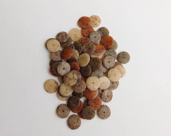 Polymer Clay Disc Beads, 11 mm flat disc spacer beads in Earth tone colors
