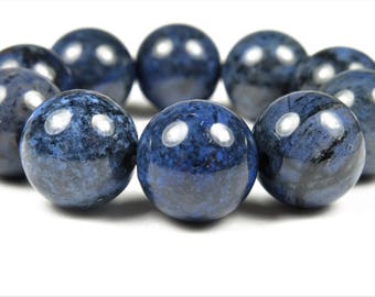 Denim Blue Dumortierite Round Bead - 12.7~12.8mm - 10 beads - B7608