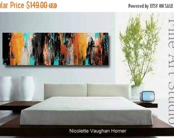 SALE Original abstract Oil gallery canvas contemporary palette knife 48"abstract painting by Nicolette Vaughan Horner