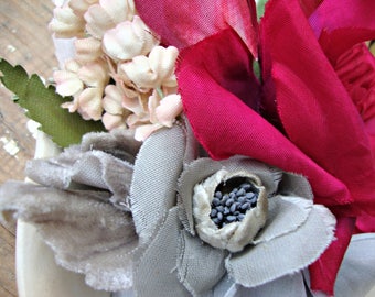 Antique Vintage Velvet Millinery Flowers Posy - #205