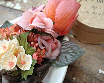 Antique Vintage Velvet Millinery Flowers Posy - #206
