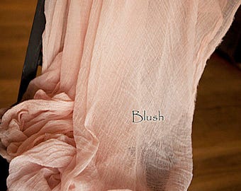 Blush Gauze Cheesecloth Table Runner Weddings Special Events Centerpiece Decor Hand Dyed Cotton Scrim Cheesecloth Runner Length Choice
