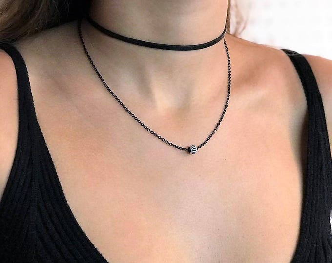 Choker,leather choker,black choker,boho jewelry,bohemian jewelry,leather jewelry,women jewelry,boho necklace,bohemian necklace,layer choker