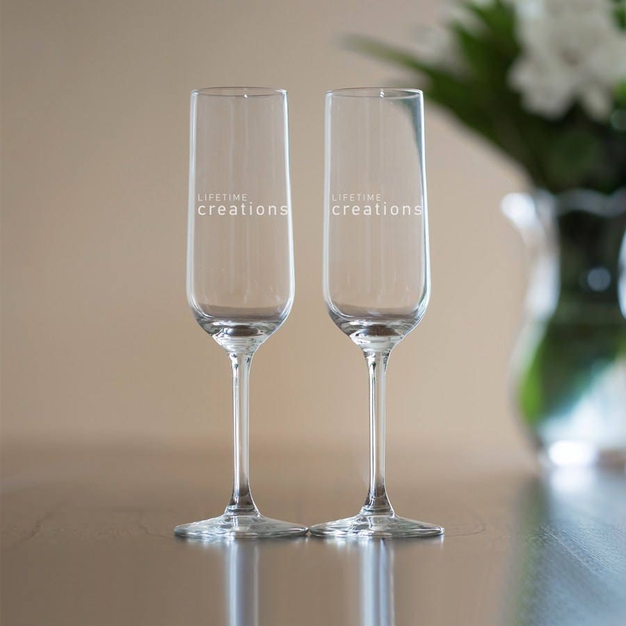 50 Custom Engraved Toasting Flutes with Logo Promotional