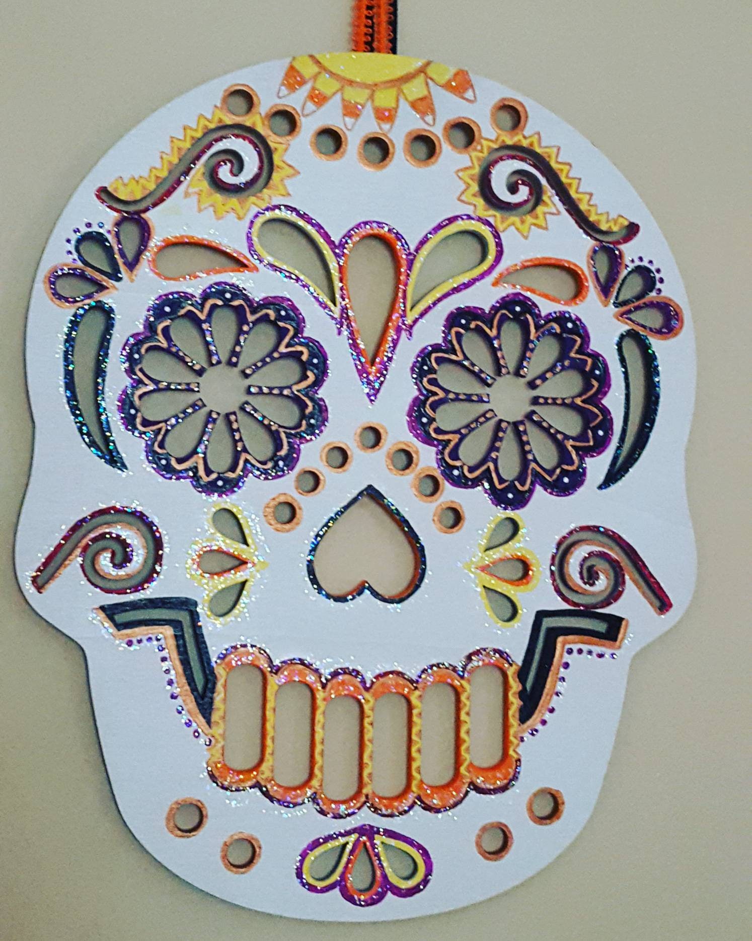 OOAK Sugar Skull Wall Art 3 available Each hand painted