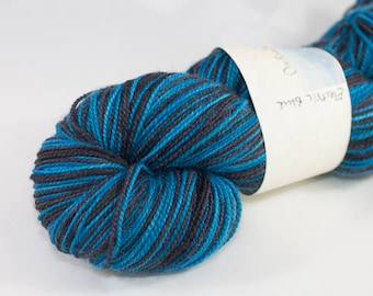Electric Blue Two Color Self Striping Yarn