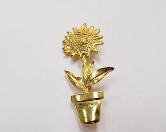 ON SALE Retro Potted Sunflower Pin Item K # 2862