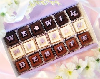 We Will Miss You Chocolates - Personalized Miss You Gift - Goodbye Chocolates - Retirement Gift - Going Away Gift