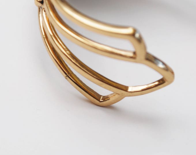 Barse Bronze Cuff - Spider web Turquoise Gemstone - open work setting - Gold blue bracelet