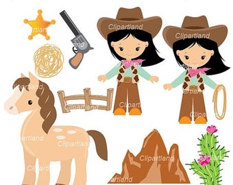 ON SALE INSTANT Download. Cowgirls clip art. Ccg_14. Personal and commercial use.