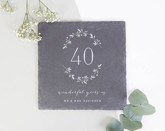 Wedding Anniversary Gift Personalised Slate Serving Board