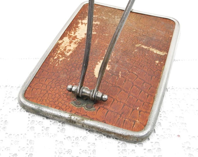 Antique 20's French Barber's Beveled Mirror with Adjustable Free Standing Easel Chrome Frame,Hand Held Wall Hanging Retro Bathroom