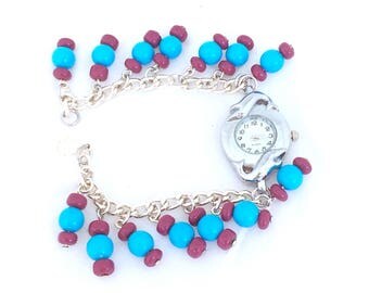 Bracelet Watch, Watch Bracelet, Watch Bracelet Womens, Watches, Women Watches, Watches for Women, Beaded Bracelet, Gift For Women,