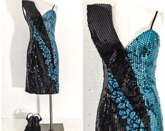 80s 80s Clothing 80s Prom DRESS 80's 80s Dress 80's PROM Dress 80's Clothing 80's Dress 80's PARTY Sequin Sequin Dress Sequin Dress Women 8