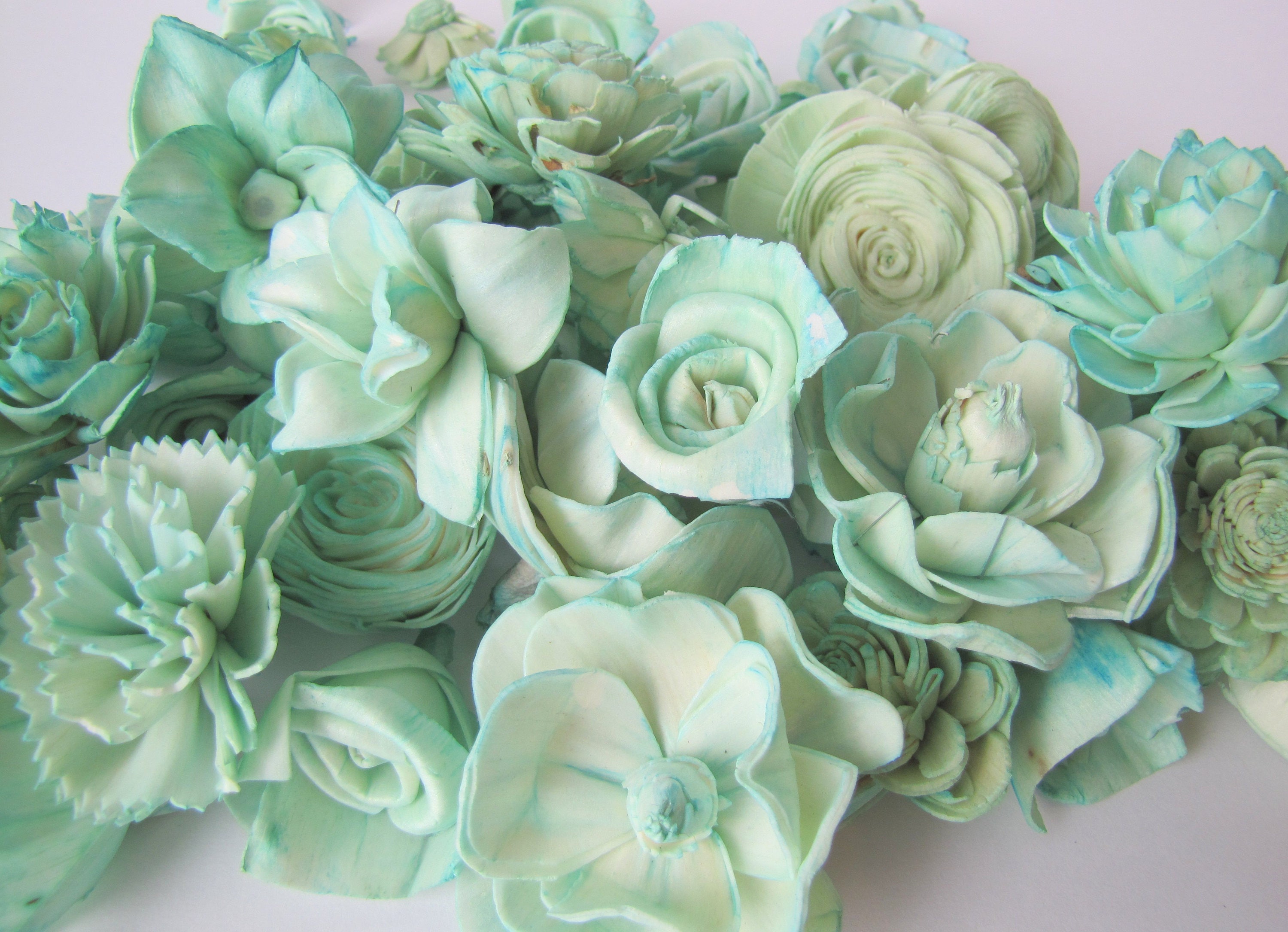 CLEARANCE - Lot of 320 Assorted Mint Green Sola Flowers ...