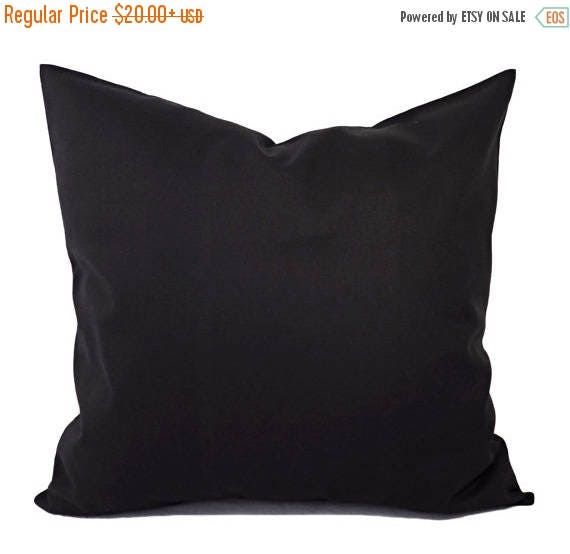 15 OFF SALE Two Solid Black Pillow Covers Black Couch
