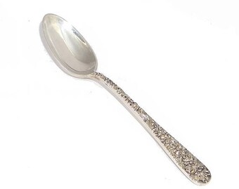 SALE - Hand Chased Steiff Teaspoon - Vintage Stieff Princess Sterling Spoon - Hard to Find Princess Pattern - No Monogram - Very Heavy Weigh
