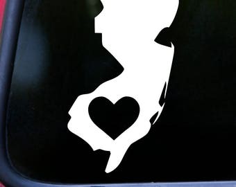 New Jersey HEART State Vinyl Decal Sticker 6" x 3.25" Love NJ *Free Shipping*