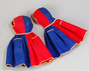 Vintage Barbie clothes two dresses red and blue Fancy Free # 943